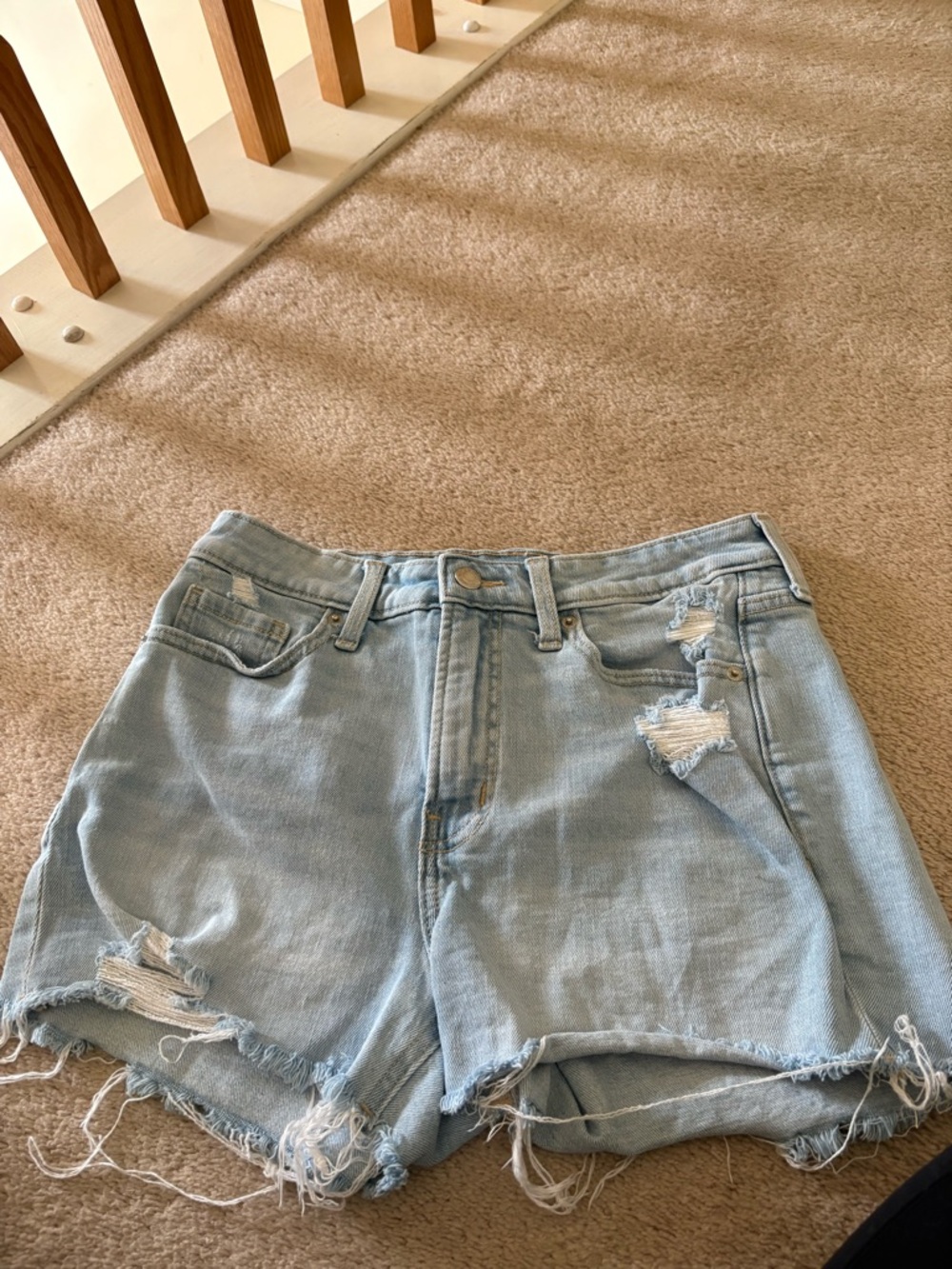 Old Navy Light Blue Distressed Denim Shorts